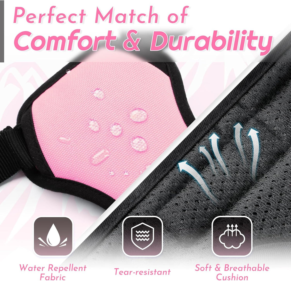 Eagloo Dog Harness Large Breed, No Pull Service Vest with Reflective Strips and Control Handle, Adjustable and Comfortable for Easy Walking, No Choke Pet Harness with 2 Metal Rings, Pink, XL