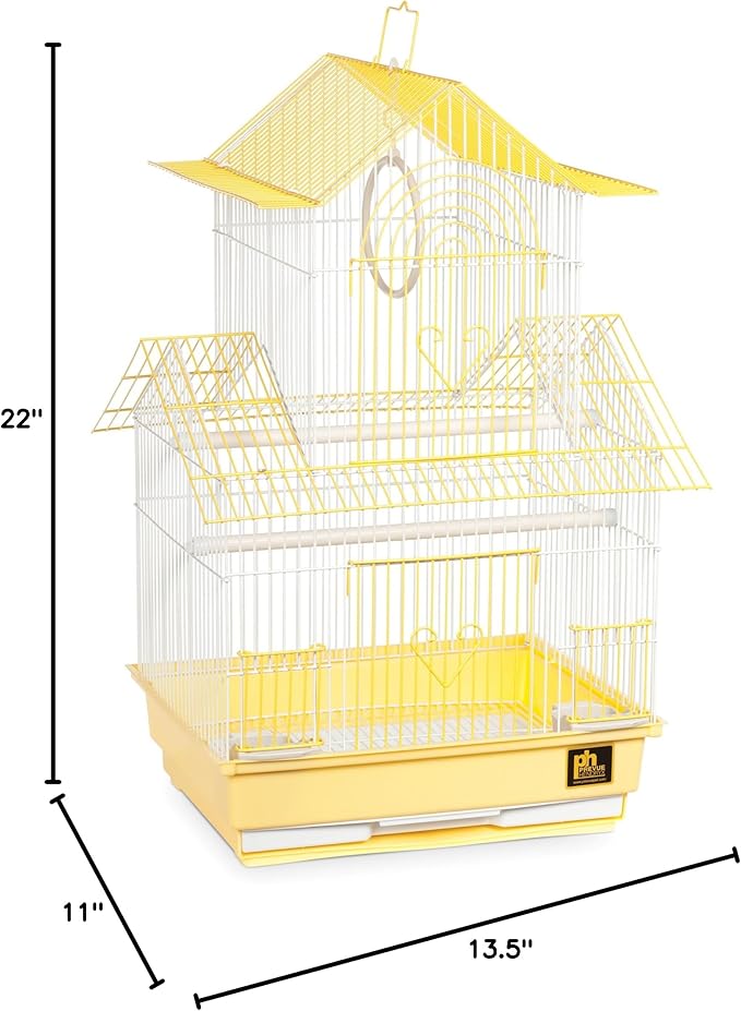 Prevue Hendryx SP1720-1 Shanghai Parakeet Cage, Yellow and White