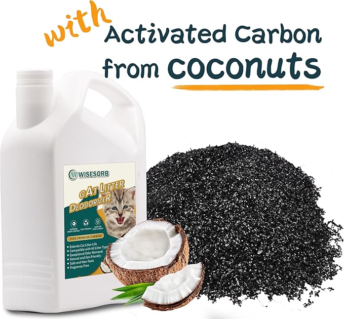 Cat Litter Deodorizer - 4Lb Activated Carbon Litter Box Odor Eliminator Absorber Unscented, Cat Litter Odor Control Room Deodorizer Solution for Homes with Pets