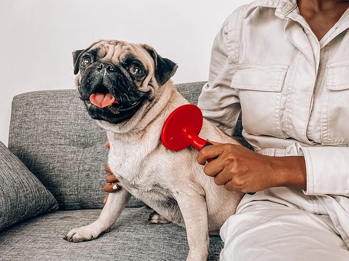 Tuff Pupper Round Bristle Soft Brush for Dogs and Cats | Gentle Grooming for Short or Long Hair | Soft Pin Tool for Sensitive Skin | Detangle & Remove Loose Fur | For Dematting & Detangling Undercoat