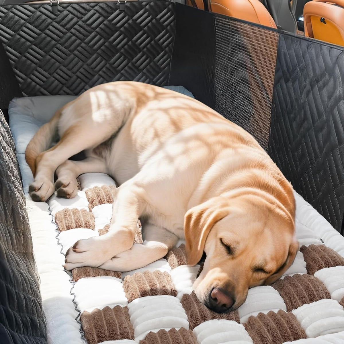 Dog Bed Mat for Car Back Seat Extenders, Washable Non-Slip Travel Cover for Back Seat - 24.8"x54", Brown