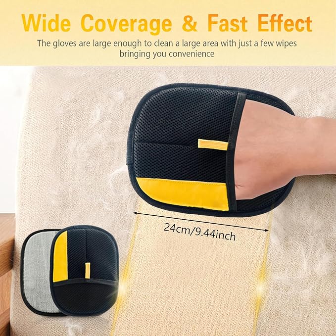 Pet Hair Removal Gloves, 2025 pet Hair Remover, electrostatic Gloves pet Hair, pet Grooming Gloves, cat and Dog Hair Remover, Reusable Pet Hair Remover Tool for Clothing, Couch, Carpet, Car Seat