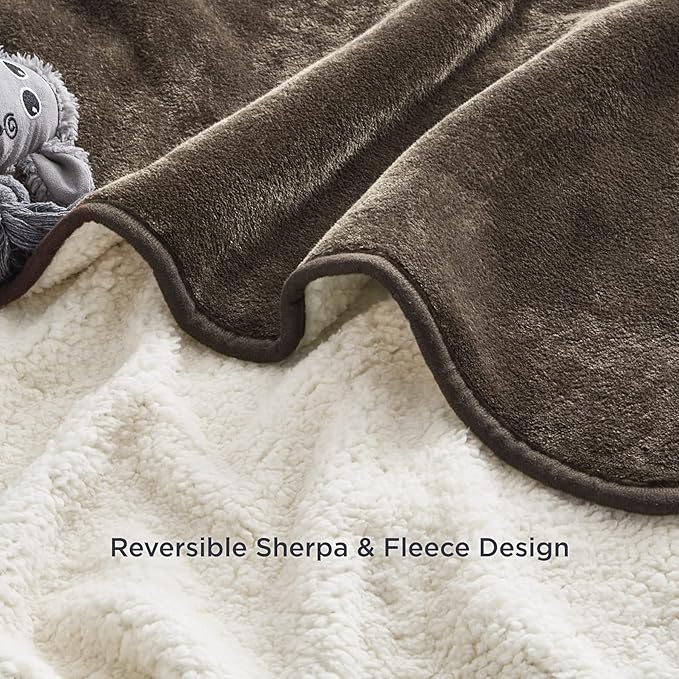 Bedsure Waterproof Dog Blankets for Extra Large Dogs - XL Cat Blanket Washable for Couch Protection, Sherpa Fleece Puppy Blanket, Soft Plush Reversible Throw Furniture Protector, 50x60, Coffee Brown