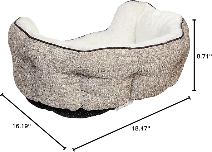 MidWest Homes for Pets Extra-Small QuietTime Deluxe Pet Bed- Taupe/Fur