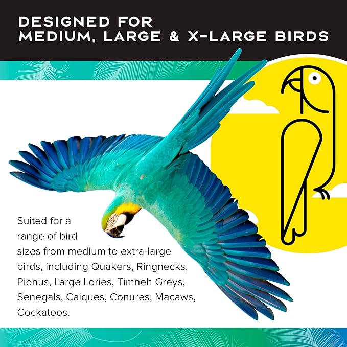 Featherland Paradise - Hanging Buffet Ball - Interactive Bird Toy and Treat Dispenser - Creative Foraging Systems - Ideal for Medium to Extra Large Birds