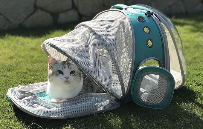 Dual Expandable Cat Backpack Carrier, Fit up to 20 lbs, Expandable Pet Carrier Backpack for Large Fat Cat and Small Puppy