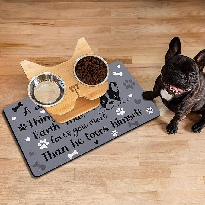 Pet Feeding Mat for Floors Waterproof Dog Mat for Food and Water Absorbent Quick Dry Non Slip mat for Cat Bowls