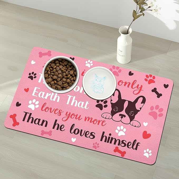 Pet Feeding Mat for Floors Waterproof Dog Mat for Food and Water Absorbent Quick Dry Non Slip mat for Cat Bowls