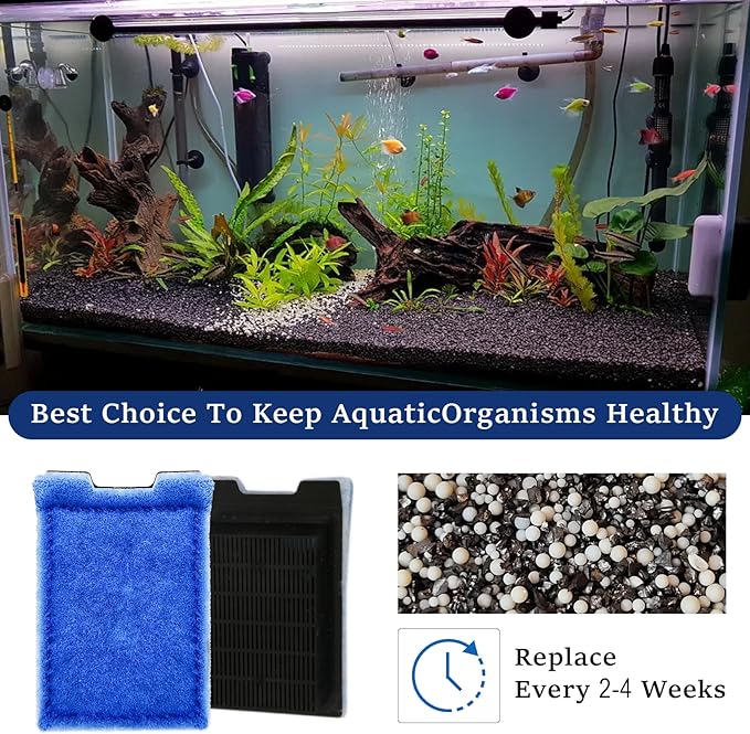 8 Pack Aquarium Filter Cartridges Rite-Size Z - Compatible with Marineland Eclipse & Emperor & Hidden Filtration System, Carbon Fish Tank Filters Replacement, Bio Media for Aquarium Filter
