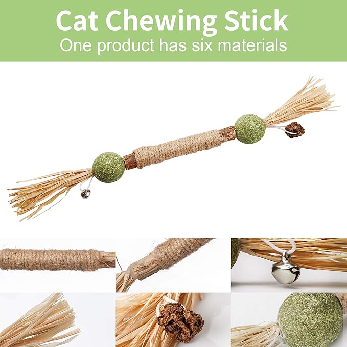 PAZ'S GIFT Catnip Toy Cat Toys Catnip Toy cat chew Toy cat Kicking silvervine Stick Teeth Cleaning Cute Kitten Teething Indoor Interactivecat Dental Care Matatabi (Catnip Balls)