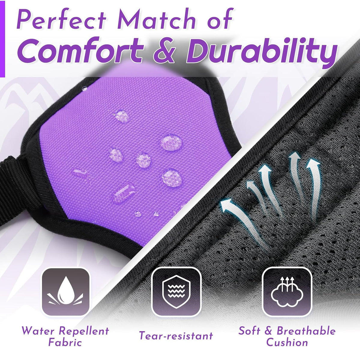 Eagloo Dog Harness for Large Dogs, No Pull Service Vest with Reflective Strips and Control Handle, Adjustable and Comfortable for Walking, No Choke Pet Harness with 2 Metal Rings, Purple, XL