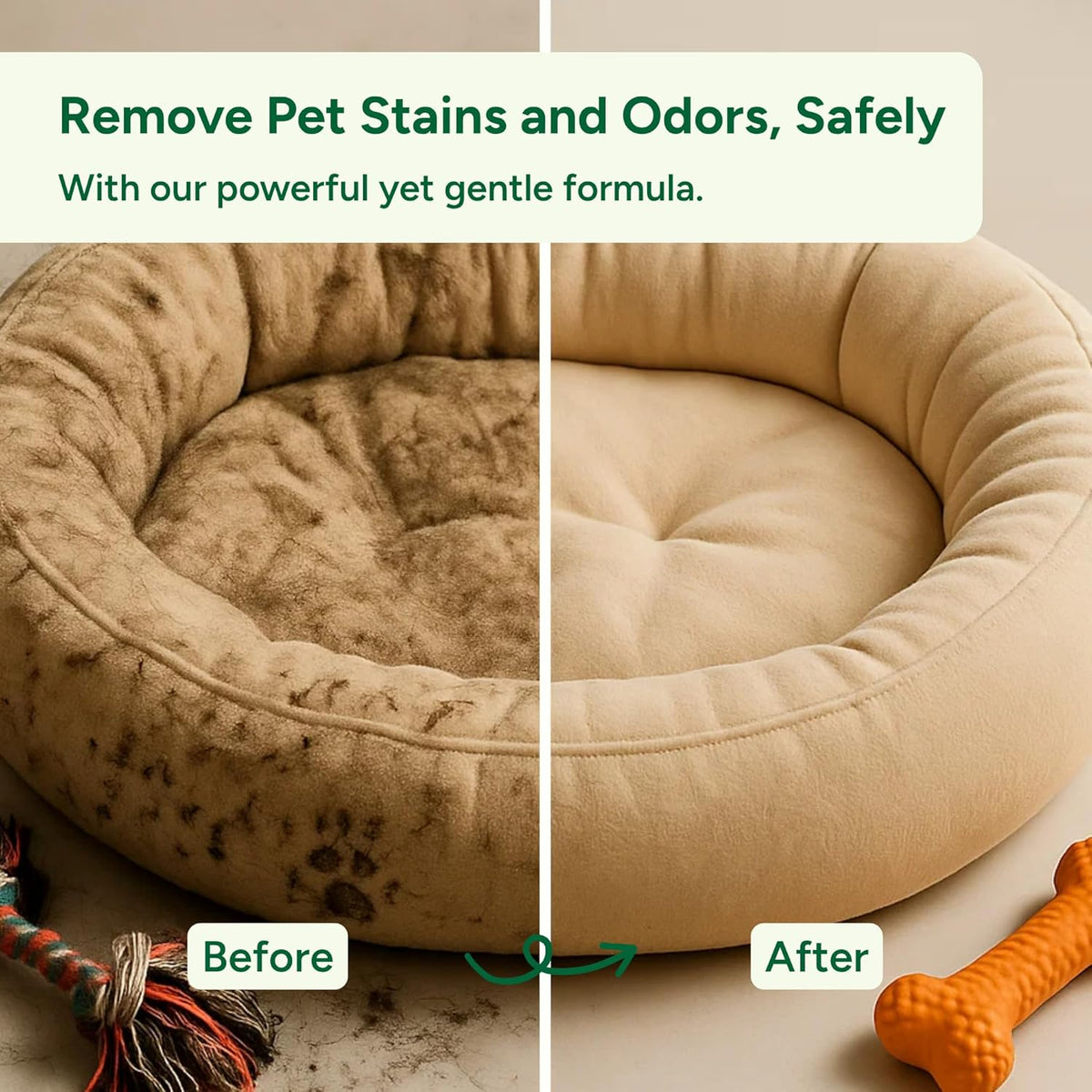 Good Natured Brand | Pet Stain & Odor Remover for Laundry | Pet Laundry Detergent for Dogs Beds, Cat Pee, Smell, Dog Drool | Hypoallergenic & Non-Toxic | Peppermint | 47oz 94 Loads