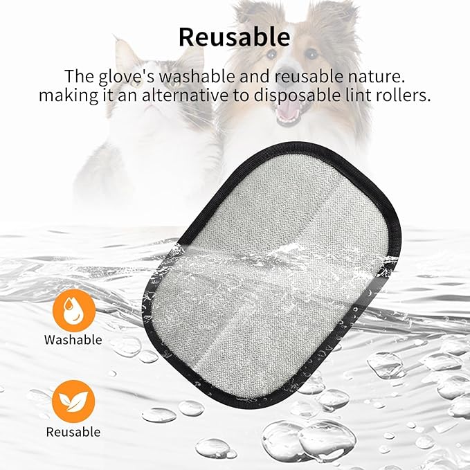 2 Pcs Electrostatic Gloves Pet Hair Removal,Reusable Pet Cat Dog Hair Removal Grooming Gloves Brush Tool