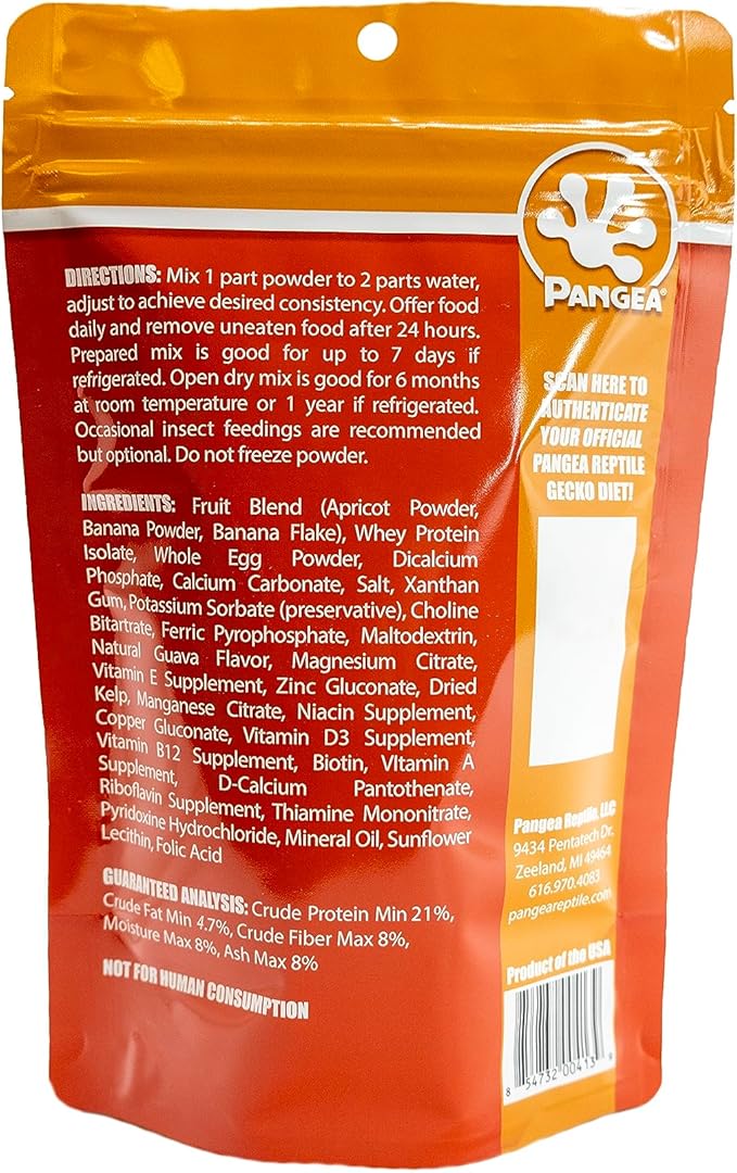 Pangea Fruit Mix Apricot Complete Crested Gecko Food 1/2 lb