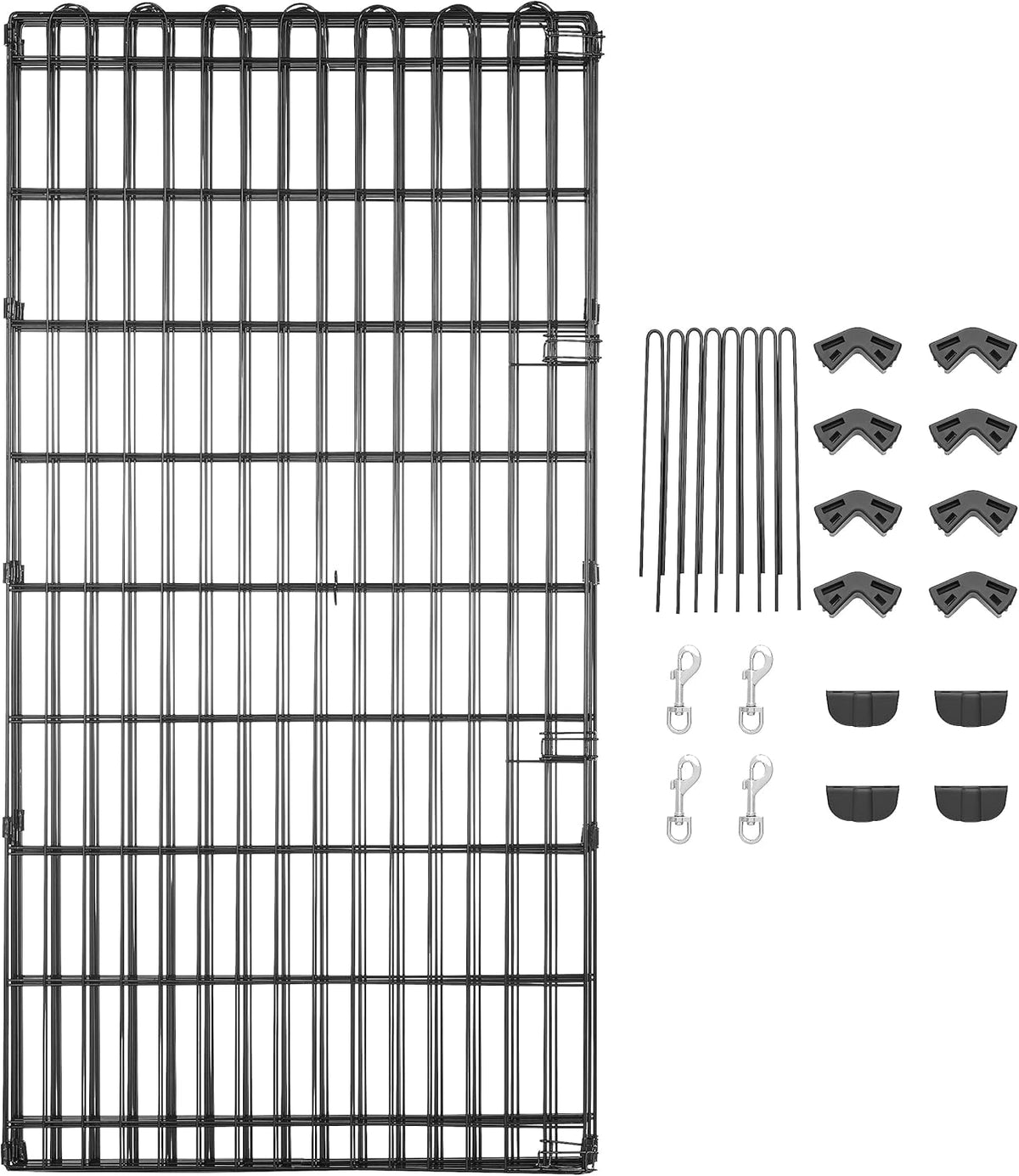 Amazon Basics Foldable Octagonal Metal Exercise Dog Playpen - Indoor/Outdoor, No Door, Extra Large (8 Panels, 24 x 48), Easy to assemble, store, and customize, 48" - X-Large, Black