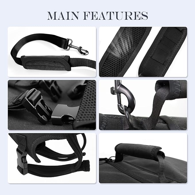 Dog Lift Harness, Full Body Support with Adjustable Control Handle for Small Senior Dogs, Post-Surgery Recovery & Joint Problems (Oxford Cloth, S)
