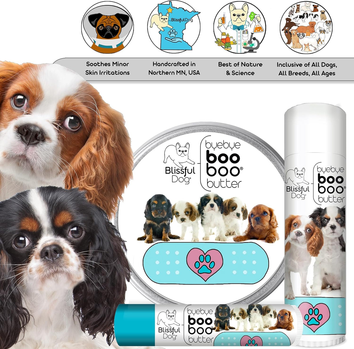 The Blissful Dog .15 oz Tube Cavalier King Charles Spaniel Booboo Butter