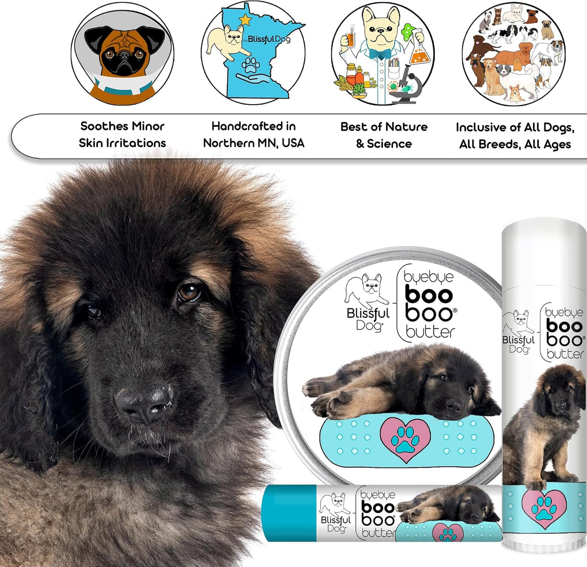 The Blissful Dog Leonberger Boo Boo Butter, 0.50-Ounce