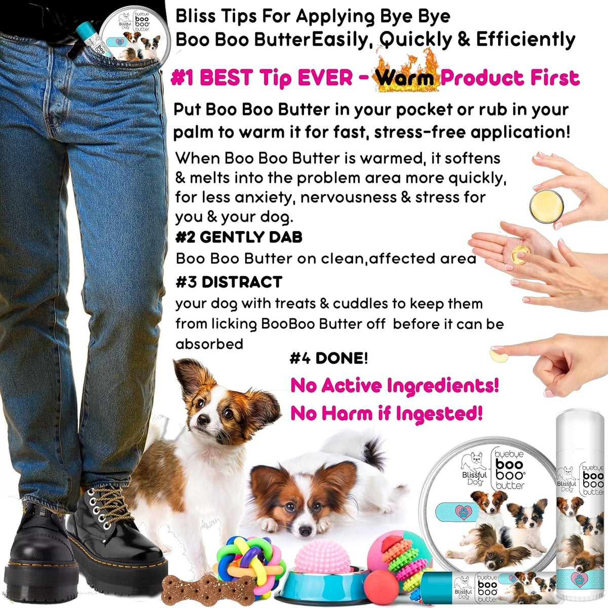 The Blissful Dog Papillon Boo Boo Butter, 16 oz.