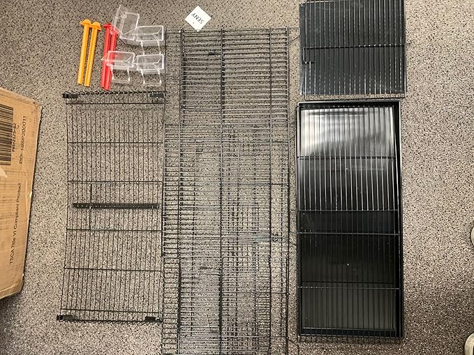 Seny Set of 4 Stackable Breeding Bird Cage for Canary Finch Small Birds (Black)