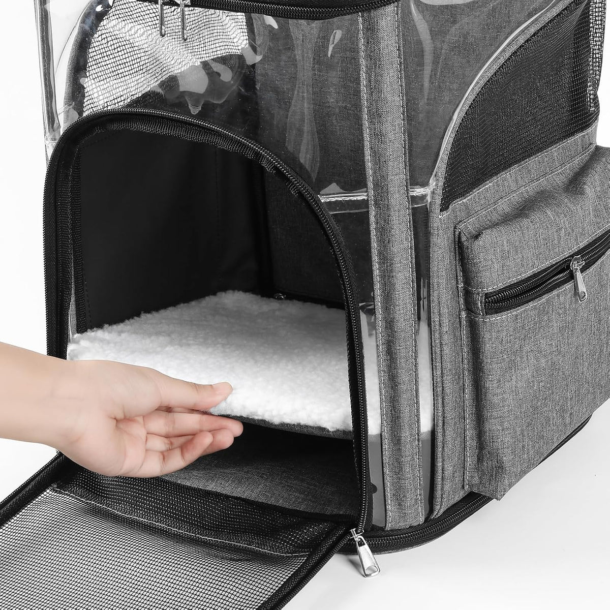 Cat Carriers Dog Carrier Pet for Small Medium Cats Dogs Puppies up to 25 Lbs, TSA Airline Approved Soft Sided, Collapsible Travel Puppy - Black Grey (M: 13" LX11.4 WX17.3 H, Pink)