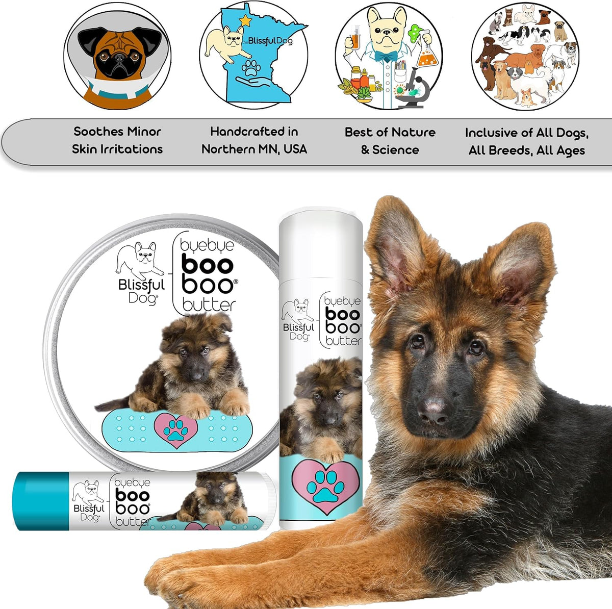 The Blissful Dog 1 oz TIN German Shepherd Booboo Butter