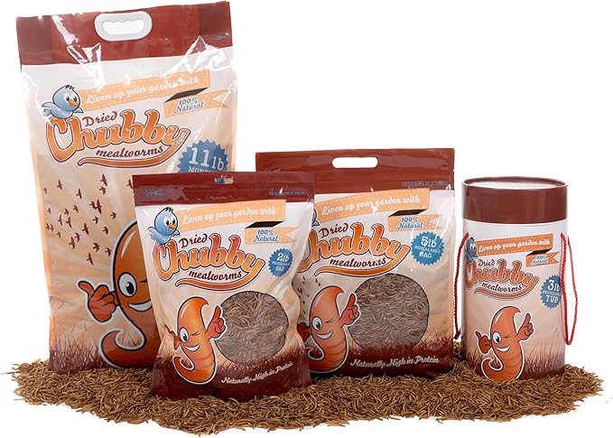 Chubby Mealworms 10Lb Bulk Dried Mealworms for Chickens, Birds, Ducks and Much More