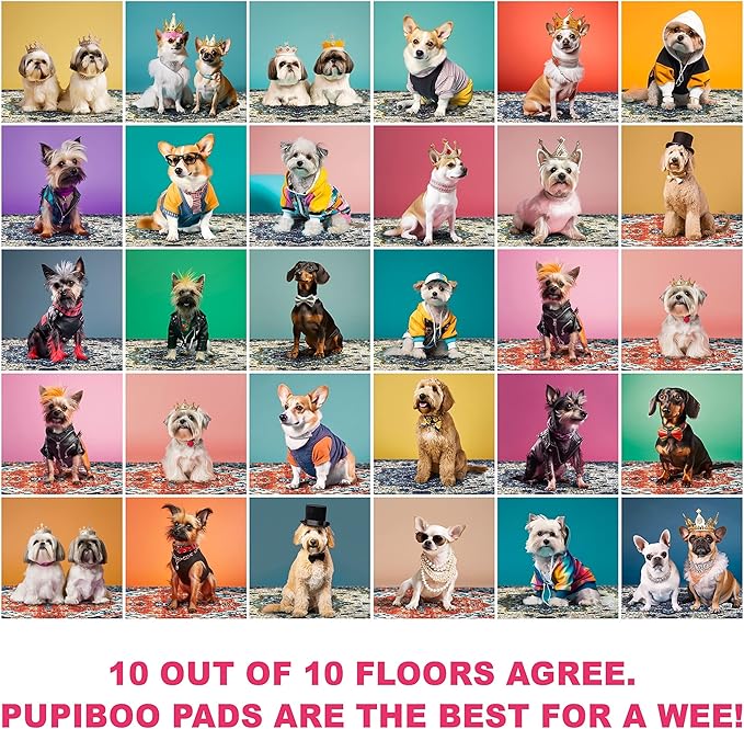 PUPIBOO Washable Pee Pads for Dogs and Cats - Super Absorbent Reusable Puppy Training Pads - 100% Waterproof, Leak-Proof & Non-Slip Whelping Pads for Pet Housebreaking