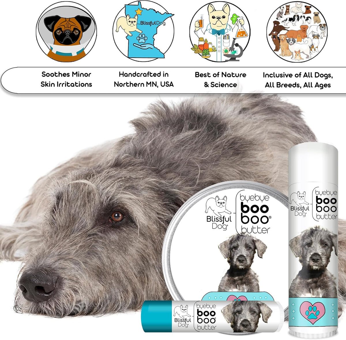 The Blissful Dog Irish Wolfhound Boo Boo Butter, 16 Ounce