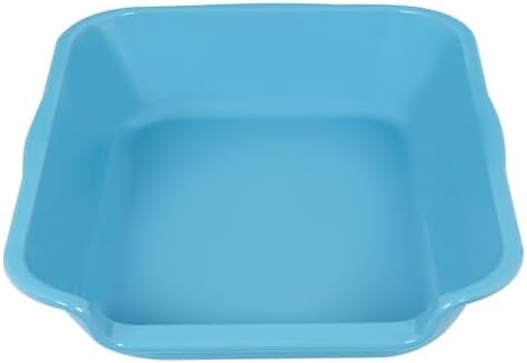 1 Pack of Extra Large Cat Litter Box (ABS Material), Low Entry Senior Litter Pen for Geriatric Kitty Big Cats, Jumbo Pet Safe Litter Boxes Tray for Pets Potty (Light Blue, 20" L x 15.5" W)