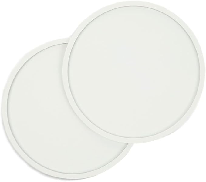 Waggo Habit Silicone Dog Placemat – Set of 2 Modern Heavyweight Silicone Dog Food Mats, Dishwasher Safe, Non-Slip, Solid Color – Light Grey (Medium, 7")