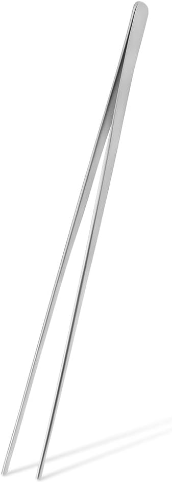 Mandala Crafts 15 Inches Silver Stainless Steel Straight Aquarium Tweezers for Aquatic Plants – Long Aquascape Forceps for Fish Tanks, Hospital Tanks, Goldfish Bowls, and Terrariums
