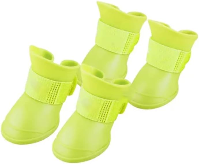 Estink 4Pcs Silicone Dog Boots, All Weather Non Slip Dog Boots Shoes for Hot Pavement, Snow, Mud, and Rain (M)