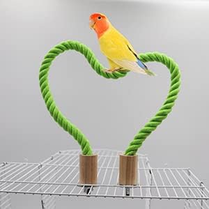 2 Pack Bird Hemp Rope Perch Swing, Bird Cage Stand Pole Accessories, Paw Grinding Standing Climbing Perch for Parrot, Parakeet, Budgies, Lovebirds (55.1 inches/140 cm)