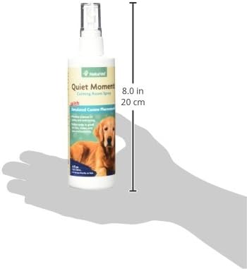 NaturVet Quiet Moments Herbal Calming Room Spray Dog Supplement – Ideal for Cars, Dog Crates, New Environments – Helps Reduce Pet Stress, Storm Anxiety, Motion Sickness – 8 Oz.