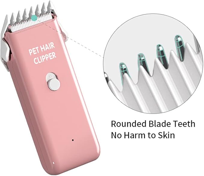 Dog Clippers,Quiet Washable USB Rechargeable Cordless Dog Grooming Kit,Electric Pets Hair Trimmers Shaver Shears for Dogs and Cats Pink