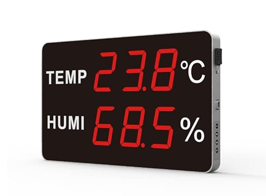 Industry Rated High Accuracy Large 5-Inch LED Display Thermometer & Hygrometer
