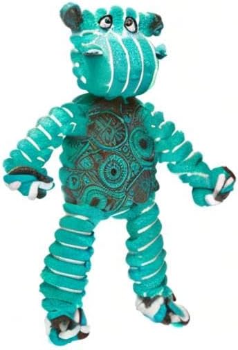 KONG Floppy Knots - Durable No‑Stuffing Squeaky Rope & Plush Dog Toy - for Teething, Playing (Hippo, Small/Medium)
