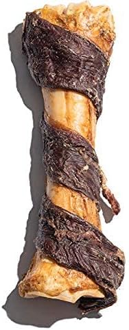 Jack&Pup 8-11” Twist Shin Bones, Roasted Meaty Beef Bone for Dogs – Long Lasting Natural Dog Bones, Big Dog Bone for Large Dogs (3 Pack)