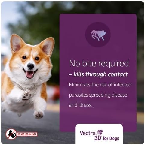Vectra 3D for Dogs Flea, Tick & Mosquito Treatment & Prevention for Medium Dogs (21 – 55 lbs) , 6 month supply
