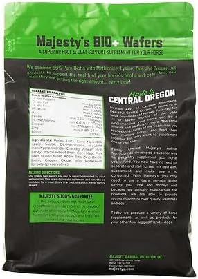 Majesty's BIO+ Biotin Wafers - Superior Horse/Equine Hoof and Coat Support Supplement - Copper, Zinc, Lysine, Methionine (2 Pack(120 Count Total))