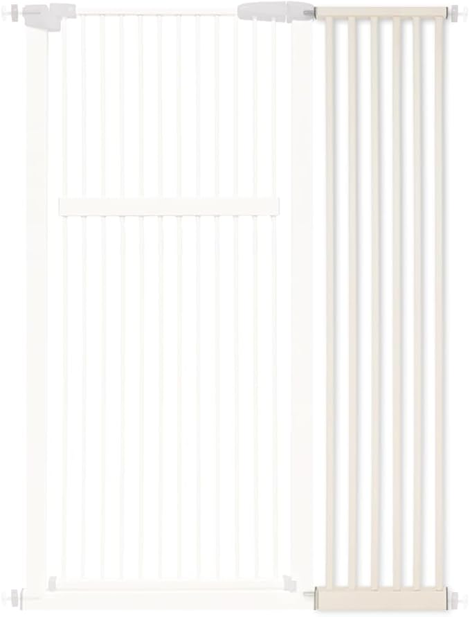 Lumizone Extra Tall Pet Gate 55.12" High Pressure Mounted 12.60" Wide Extension kit 1.37" Gap (Cream White, 55.12" H x 12.60" W, Extension)