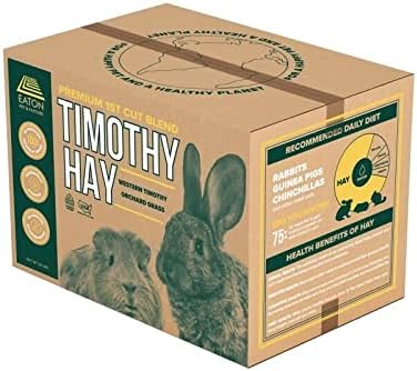 Eaton Pet and Pasture Naturally Grown, Premium, 1st Cut Blend, Western Timothy Hay Orchard Blend, Small Animal Food, Sustainable, Eco-Friendly, Farmer-Owned, 25LB-Box.