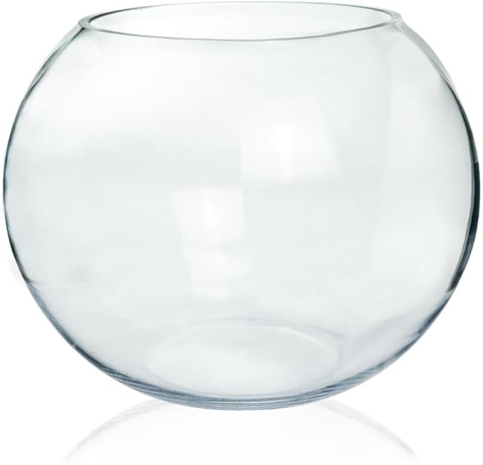 Craft And Party, Glass Bubble Vase, 4.5" Height x 6" Width, Set of 6 Glass Fish Bowl Vase, Bubble Bowl vase for Terrarium, Flower Vase Centerpiece