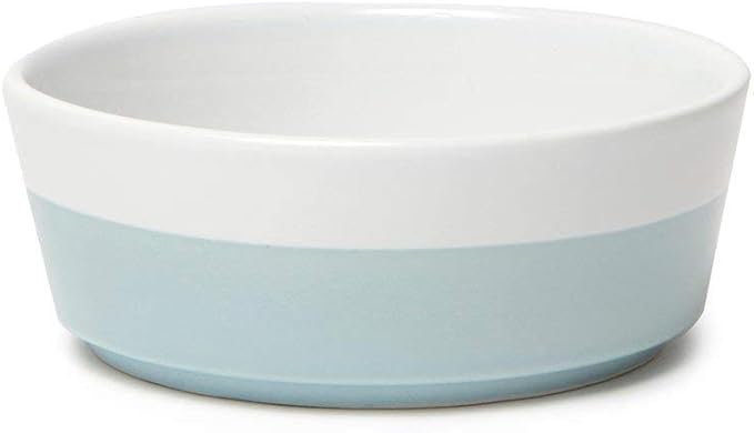 Waggo Dipper Ceramic Dog Bowl for Small and Large Breeds - Heavyweight and Durable Pet Food and Water Dish Crock, Dishwasher Safe, Modern (Cloud, Large)