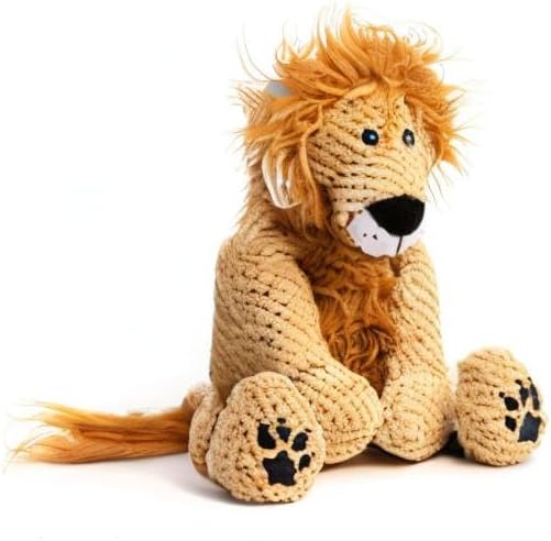 fabdog Floppies Plush Dog Toy - Cute & Durable Squeaky Dog Toys - Best Squeak Toy for Puppies and All Breeds | Ideal Pet Gift| Small Lion