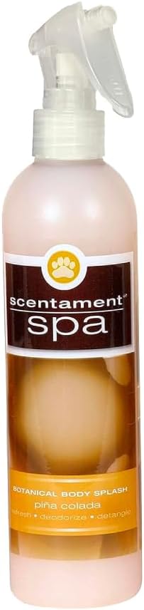 Best Shot Scentament Spa Botanical Body Splash, Body Spray Conditioner for Pets, Cat and Dog Cologne Spray, Alcohol-Free, Ready-to-Use Detangler Spray, Pina Colada, 8 Oz.