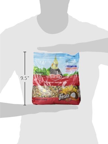 Kaytee Fiesta Cockatiel Food, Nutritious and Fun Blend, Supports Skin, Feather, Digestion, Brain and Heart Health, 4.5 pounds