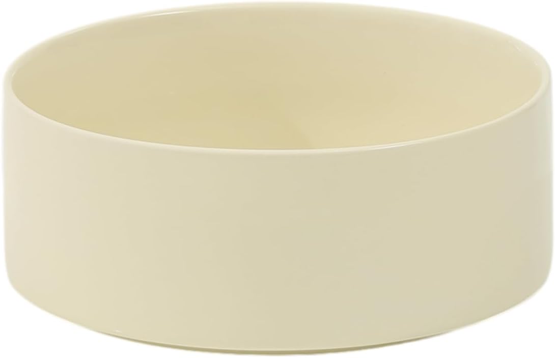 Ceramic 8.2inch Dog Bowl for Large-Breed Dogs, Anti-Slip and Weighted Pet Food and Water Bowl (Single Bowl - Beige)