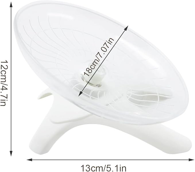 Hamster Wheel Hamster Flying Saucer Silent Exercise Wheel Running Wheel for Dwarf Hamsters Gerbil Mice Small Animals (White)